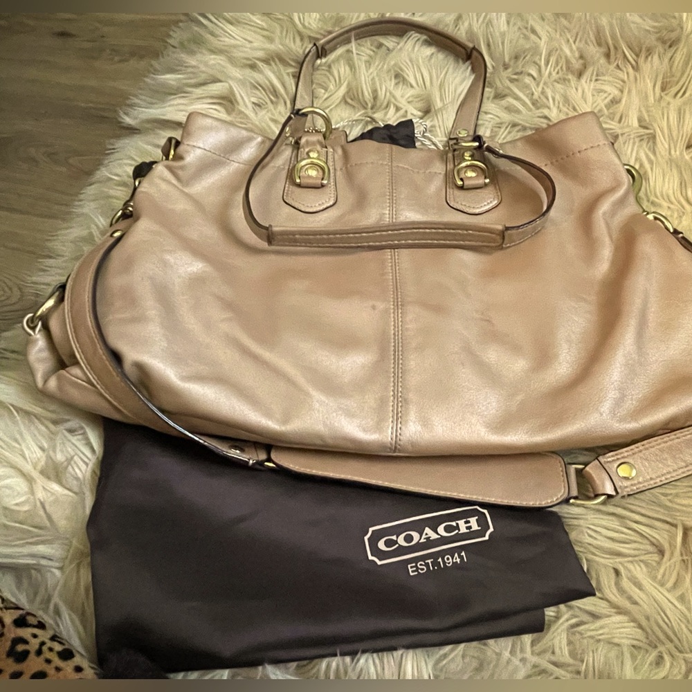 Coach Tan Leather Lexy Shoulder/Satchel Bag with Dust Bag - Picture 13 of 16